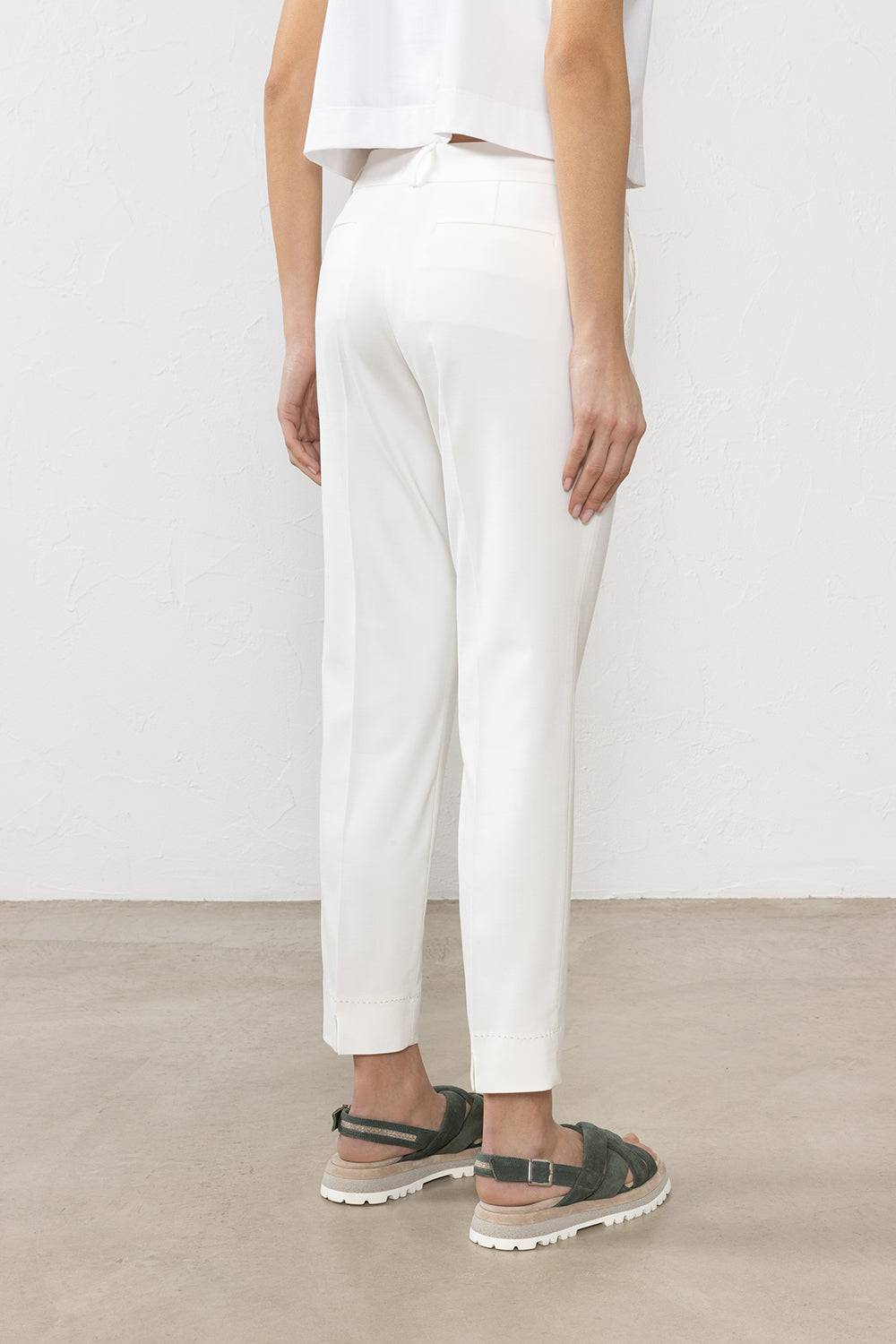 Peserico Pantalone In Tela Compatta Di Cotone E Viscosa Stretch