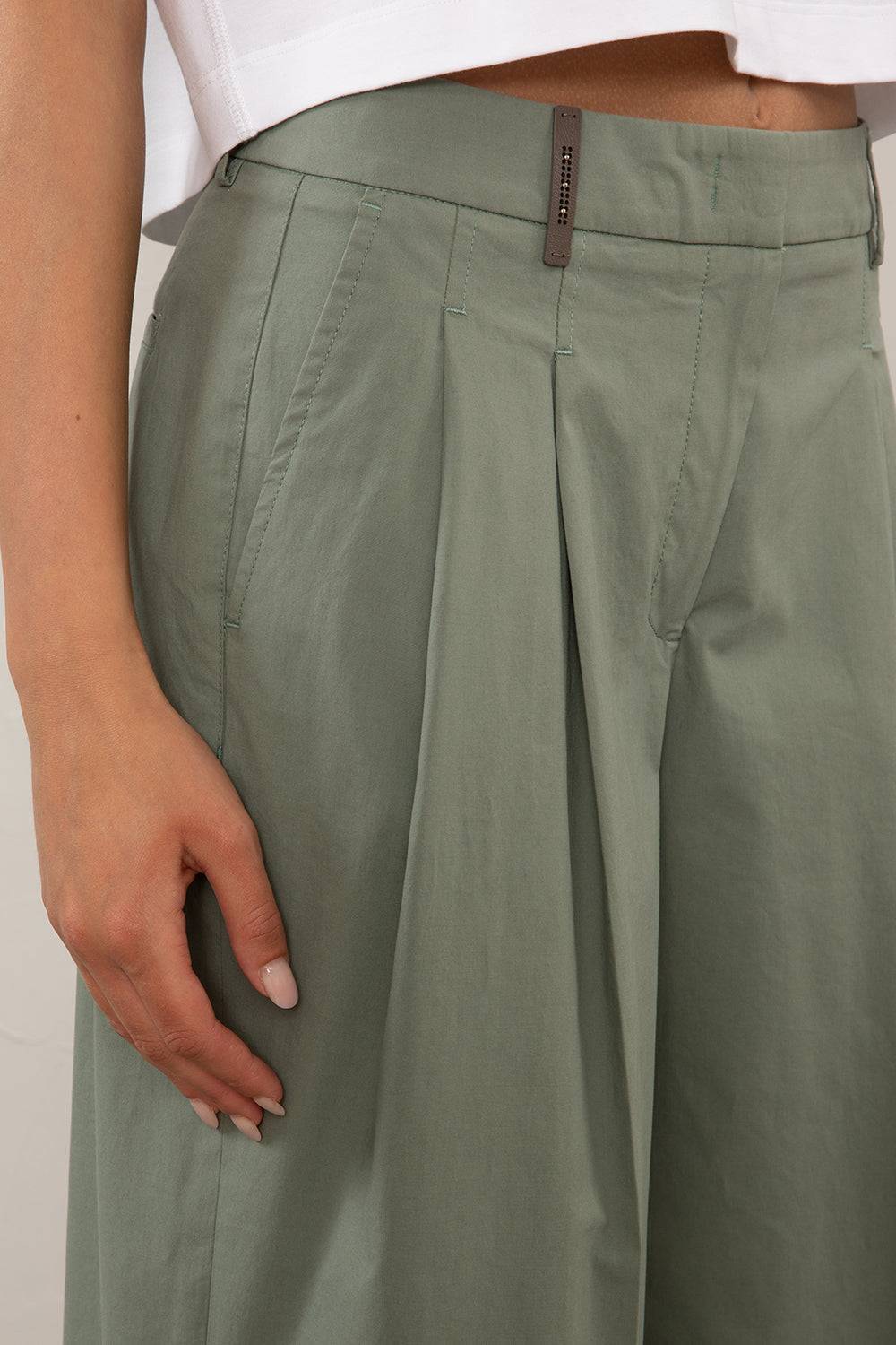 Peserico Pantalone In Tela Di Cotone Elasticizzata Lavata