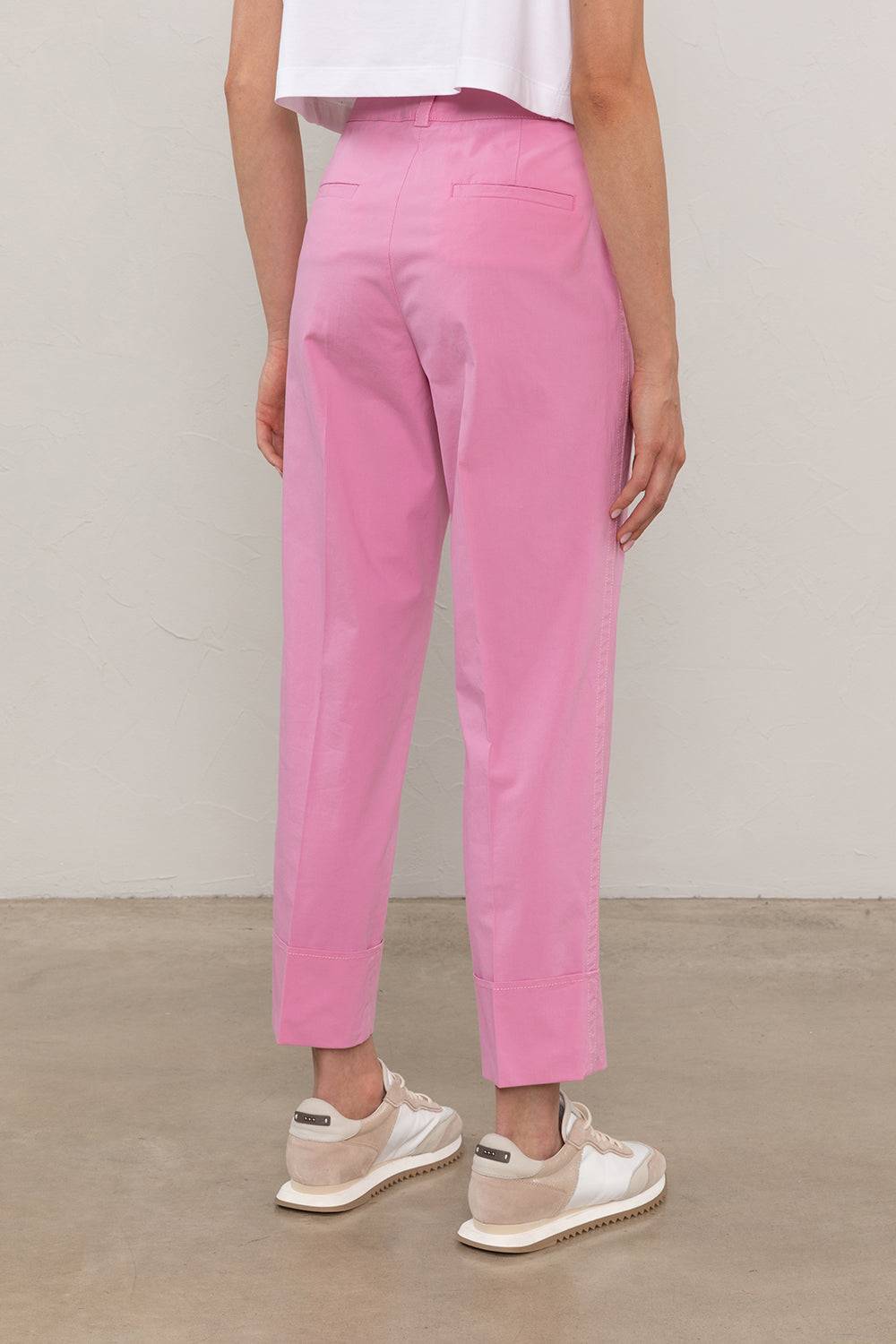 Peserico Pantalone In Tela Di Cotone Elasticizzata Lavata