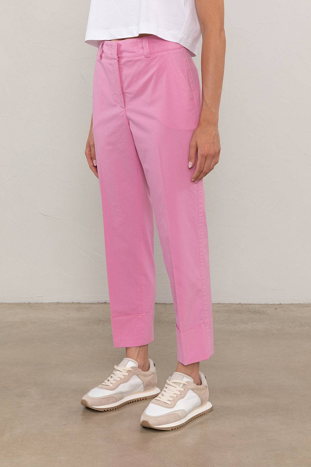 Peserico Pantalone in tela di cotone elasticizzata lavata