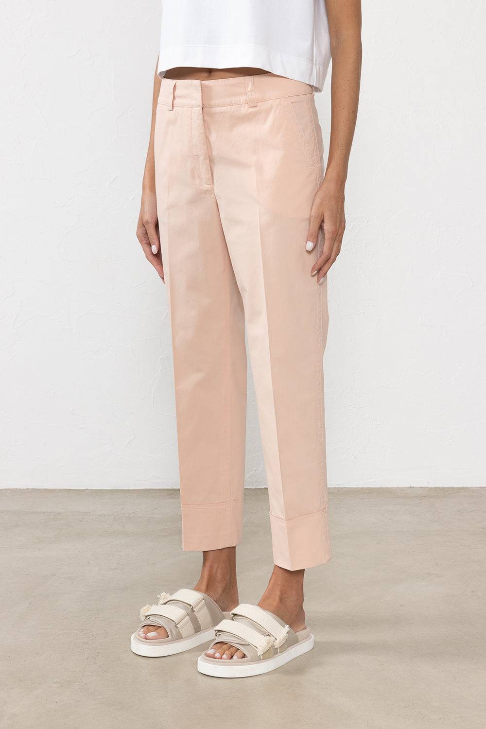 Peserico Pantalone in tela di cotone elasticizzata lavata