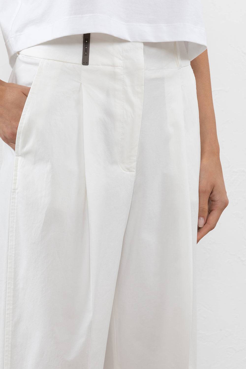 Peserico Pantalone In Tela Di Cotone Elasticizzata Lavata