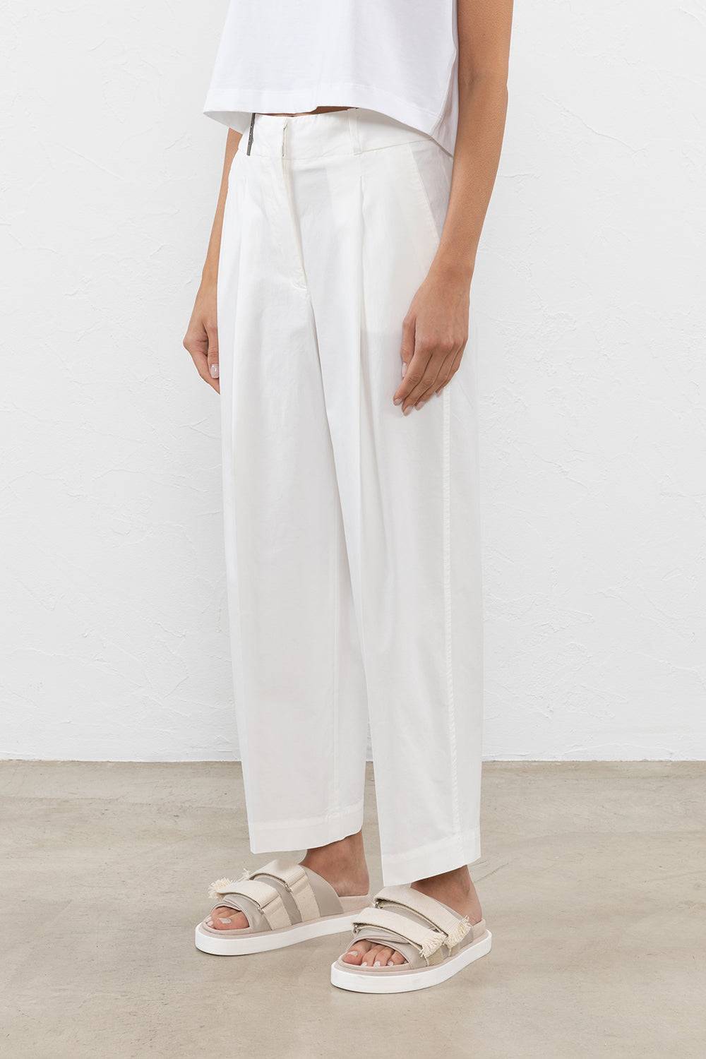 Peserico Pantalone in tela di cotone elasticizzata lavata