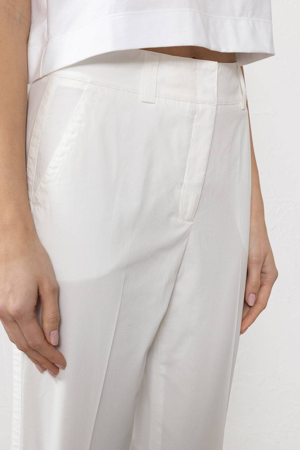 Peserico Pantalone In Tela Di Cotone Elasticizzata Lavata