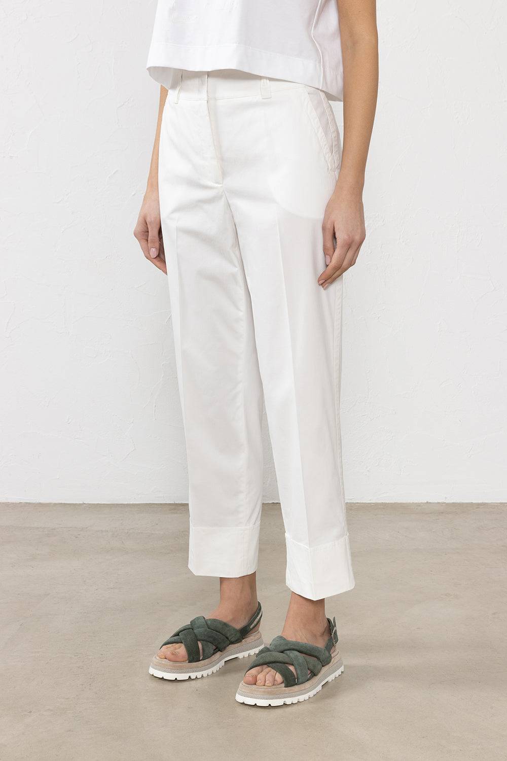 Peserico Pantalone in tela di cotone elasticizzata lavata