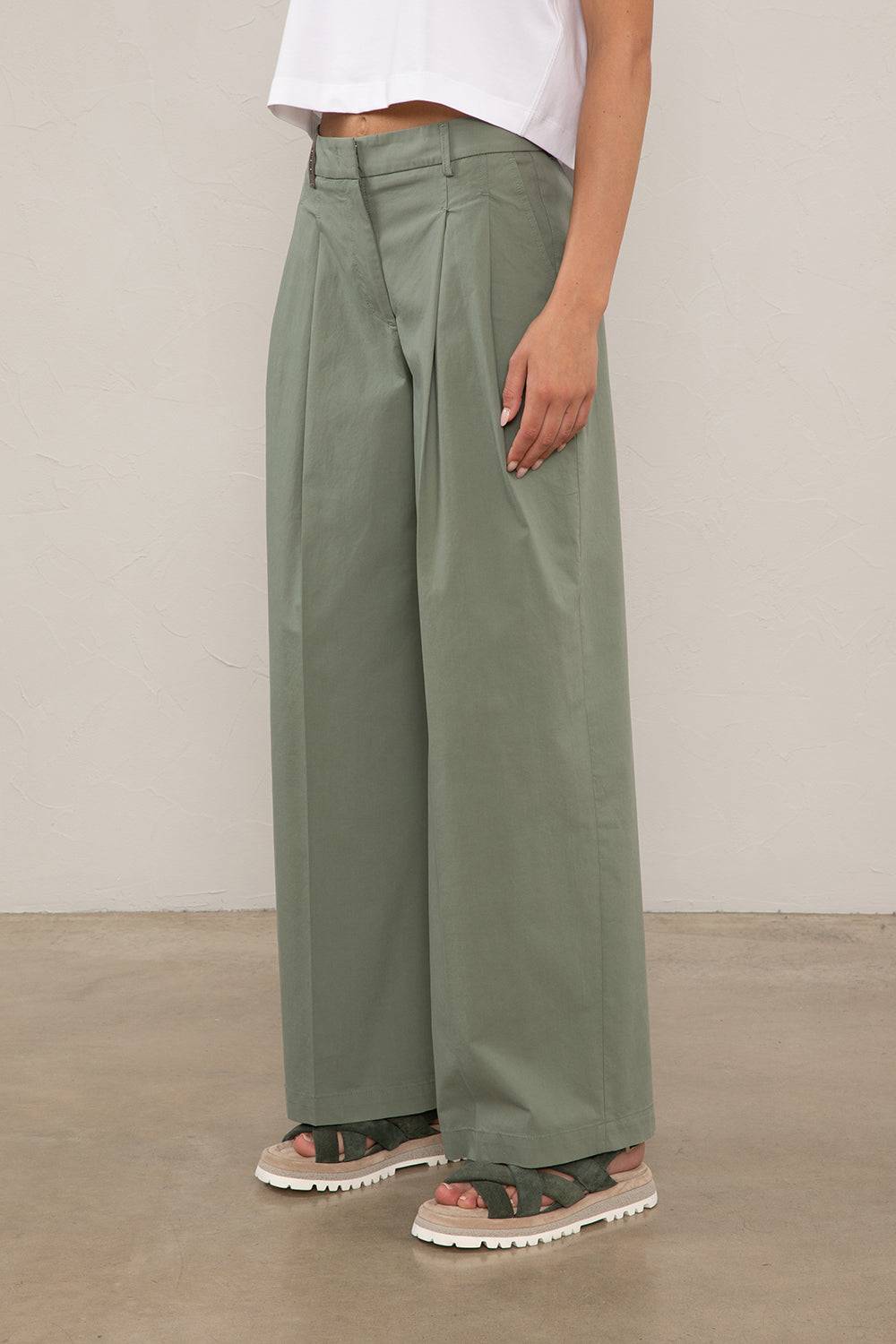 Peserico Pantalone in tela di cotone elasticizzata lavata