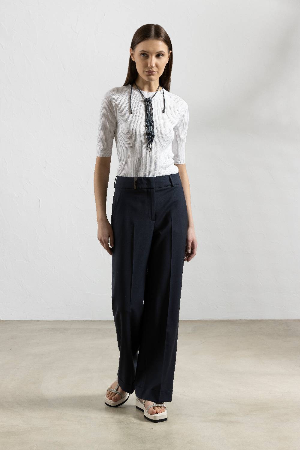 Peserico Pantalone In Tela Di Fresco Lana Bi-stretch