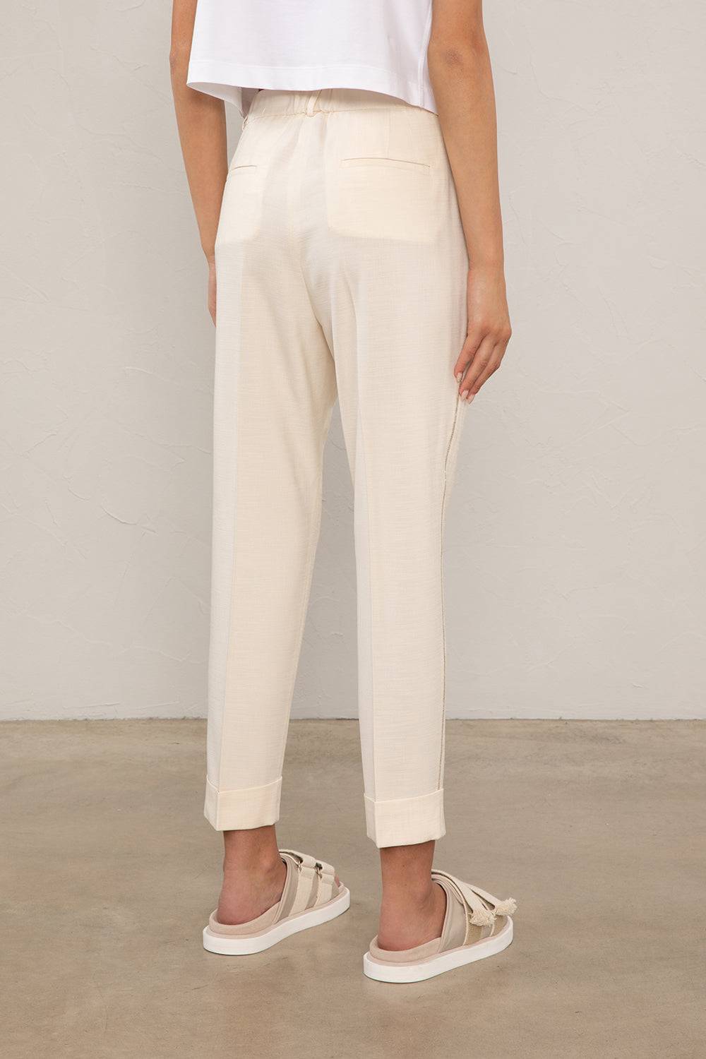 Peserico Pantalone In Tela Di Misto Viscosa Stretch