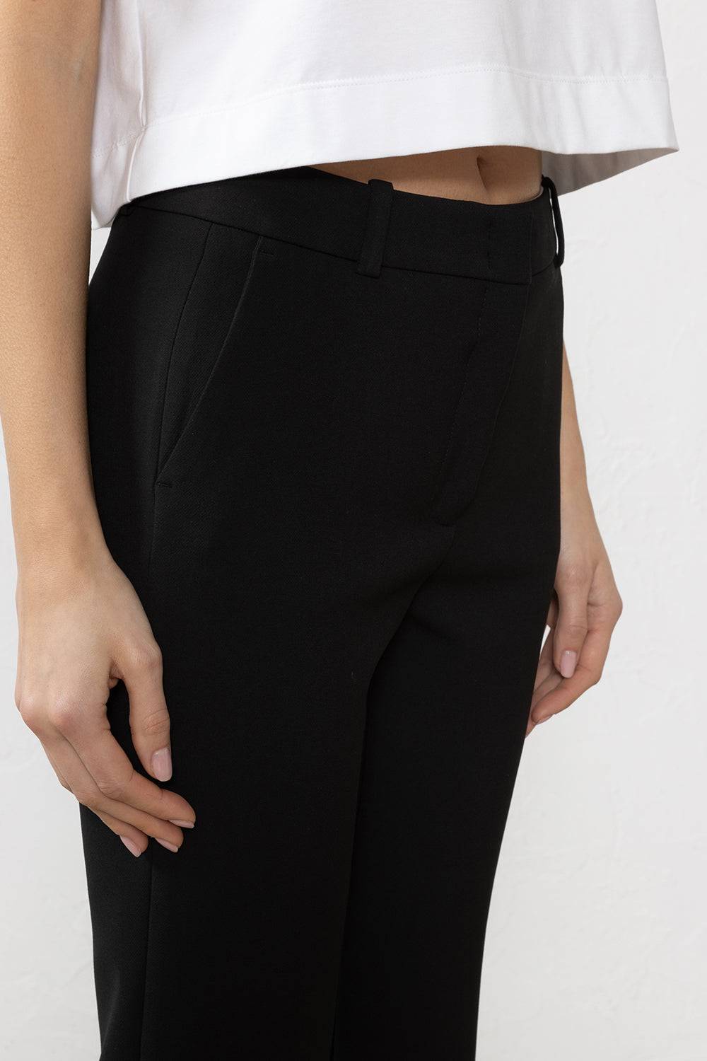 Peserico Pantalone In Tela Doppia Di Viscosa E Cotone Stretch