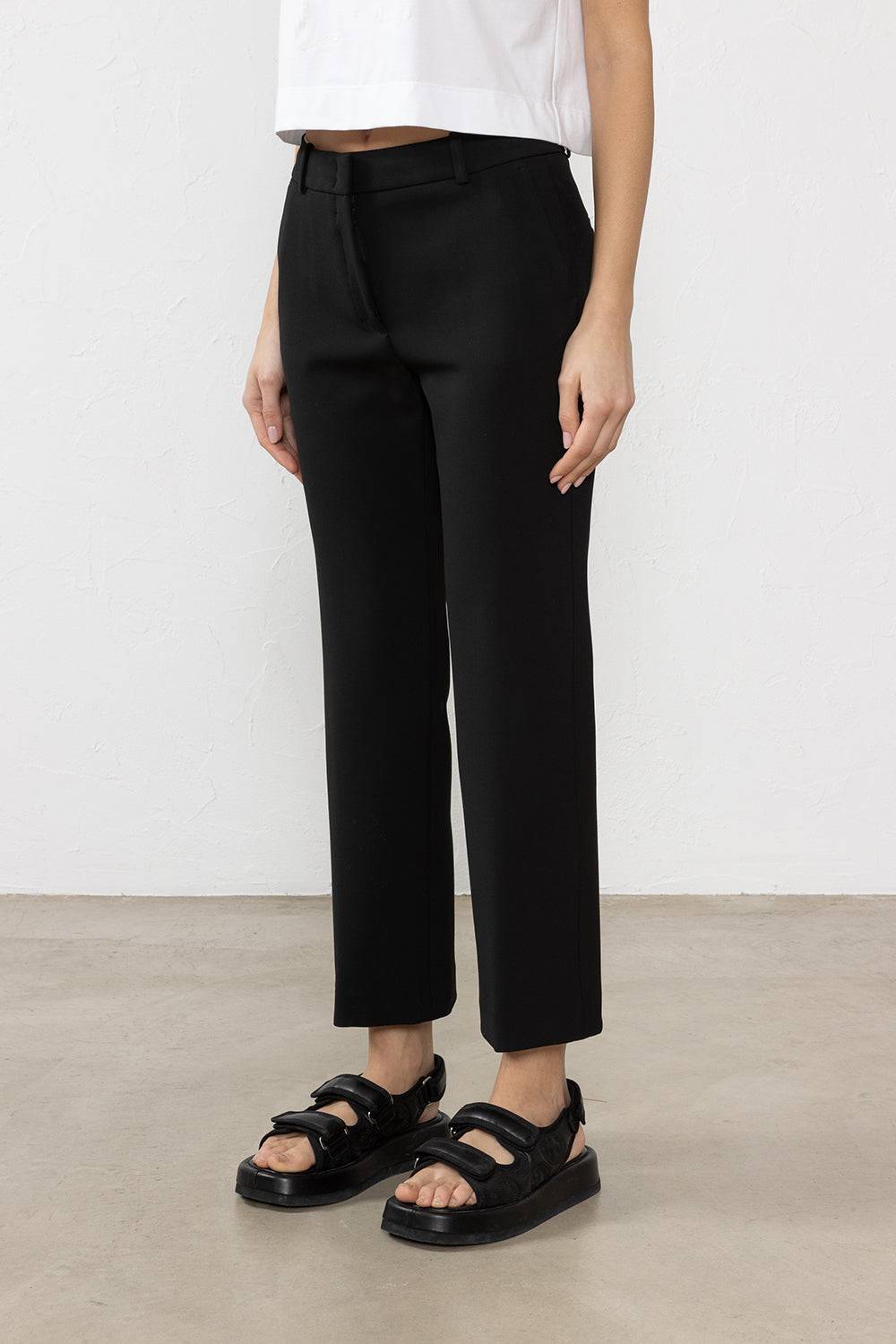 Peserico Pantalone in tela doppia di viscosa e cotone stretch