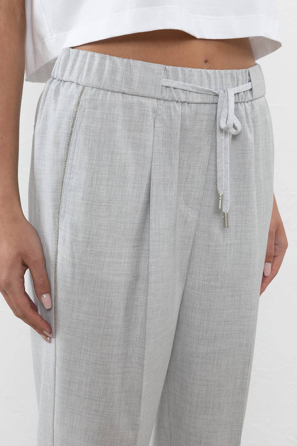 Peserico Pantalone In Tela Tecnica Di Viscosa Stretch