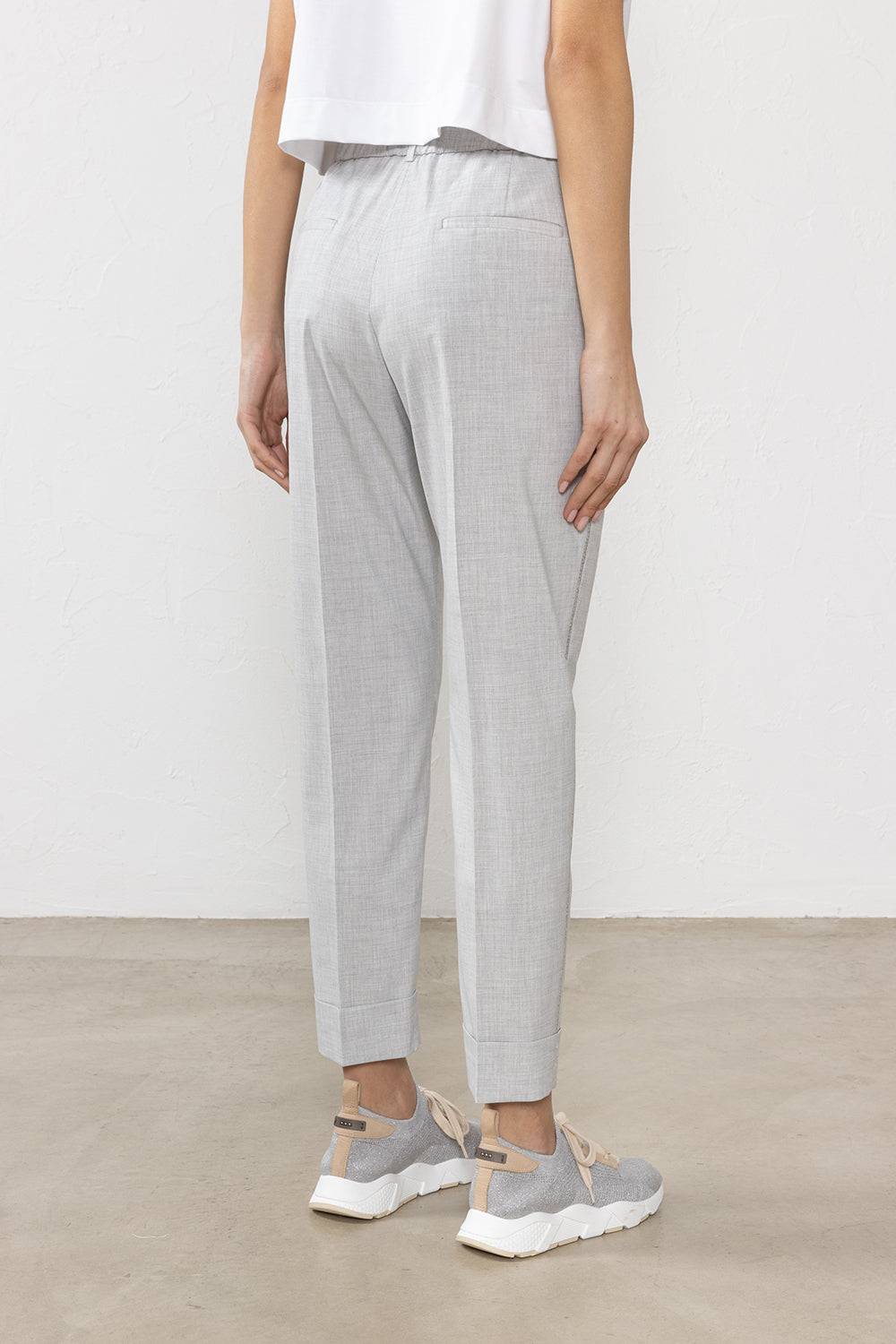 Peserico Pantalone In Tela Tecnica Di Viscosa Stretch