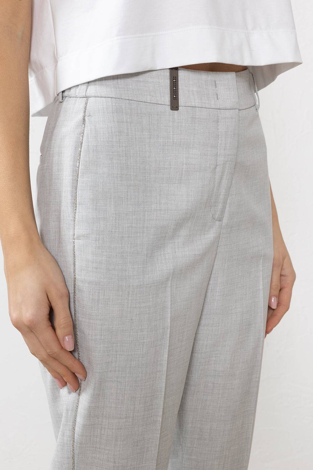 Peserico Pantalone In Tela Tecnica Di Viscosa Stretch