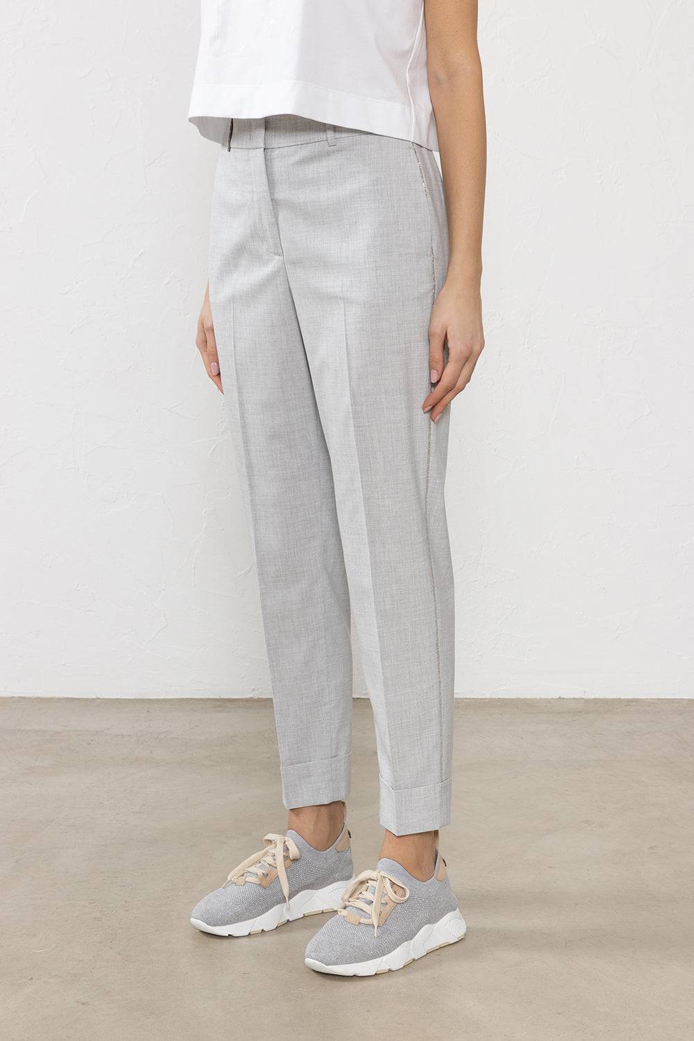 Peserico Pantalone in tela tecnica di viscosa stretch