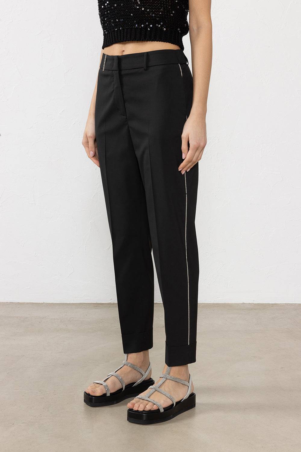 Peserico Pantalone in tela tecnica di viscosa stretch