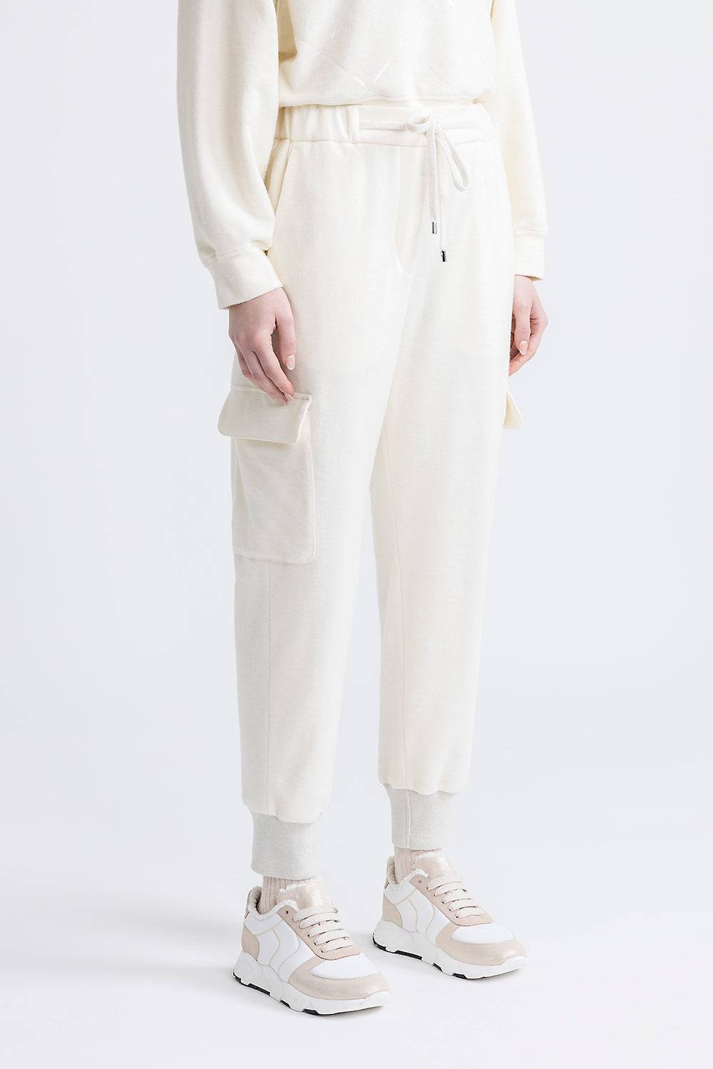 Peserico Pantalone jogger cargo in jersey di cotone