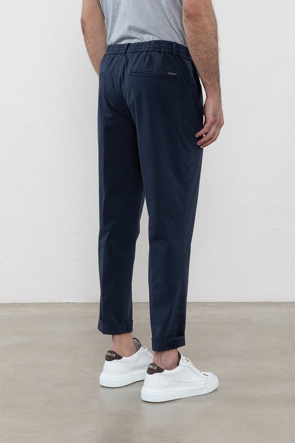Peserico Pantalone Jogger In Leggera Tela Di Cotone Lyocell