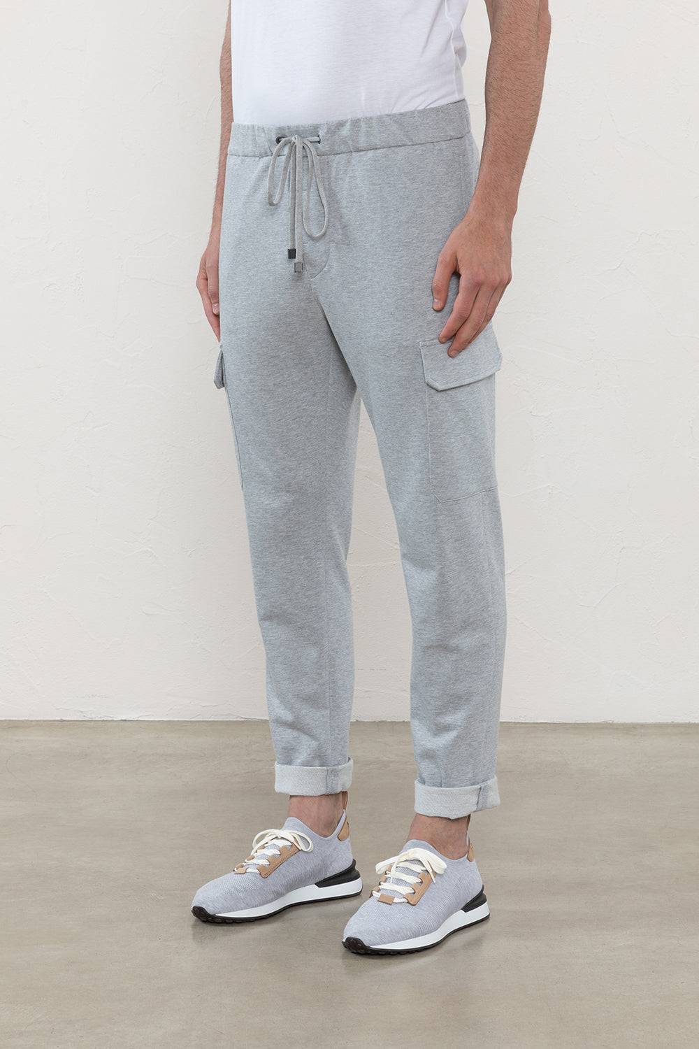 Peserico Pantalone jogger in morbido jersey di cotone mélange