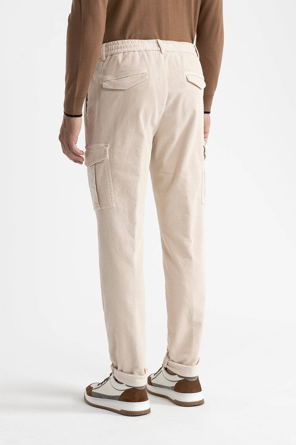 Peserico Pantalone Jogger Tasconato In Velluto Di Cotone