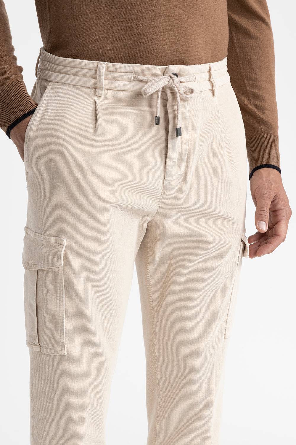 Peserico Pantalone Jogger Tasconato In Velluto Di Cotone