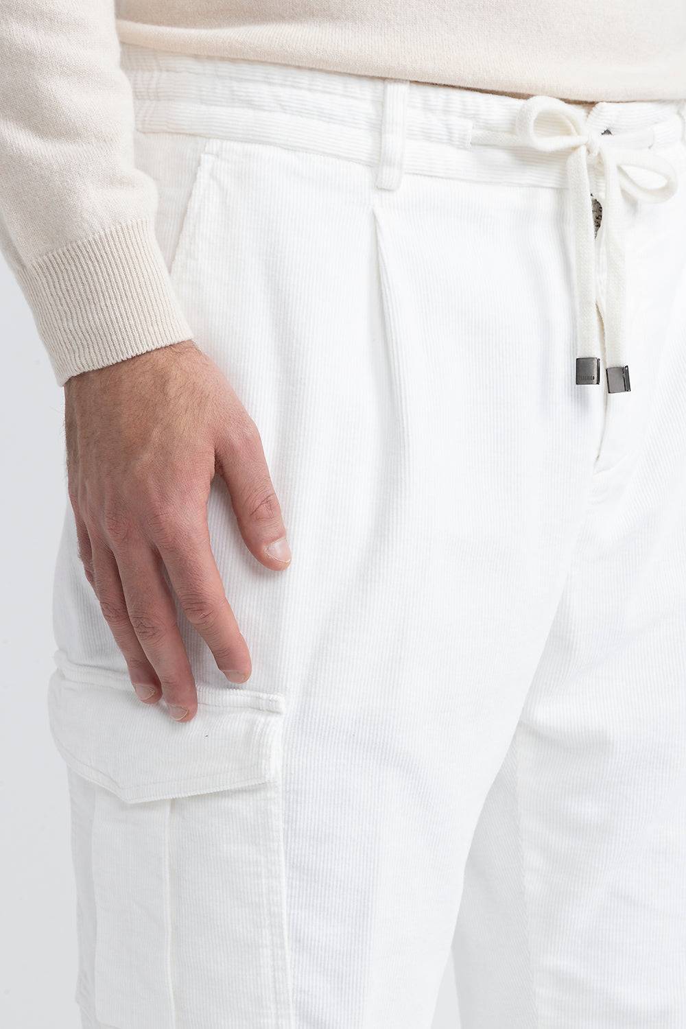 Peserico Pantalone Jogger Tasconato In Velluto Di Cotone