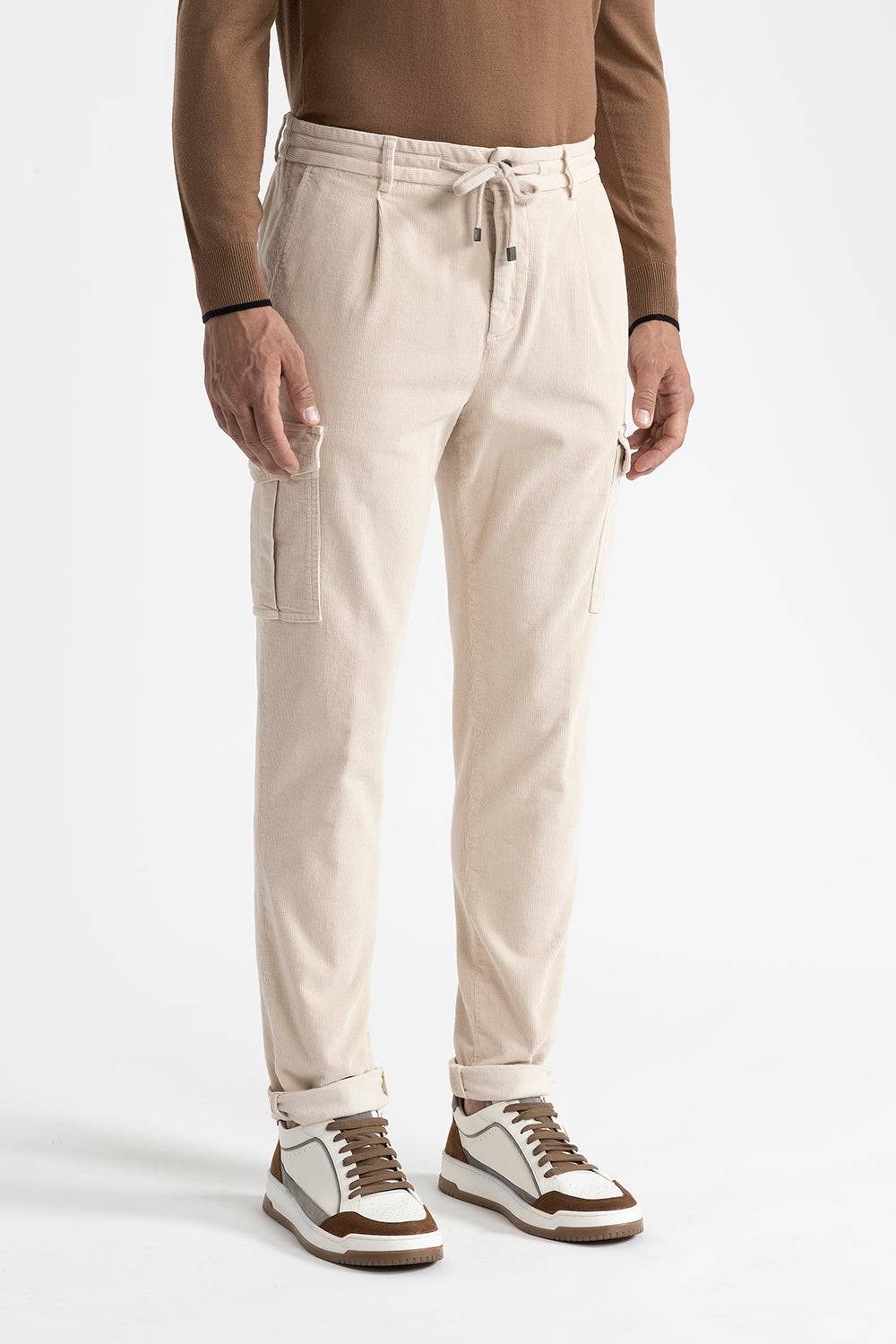 Peserico Pantalone jogger tasconato in velluto di cotone