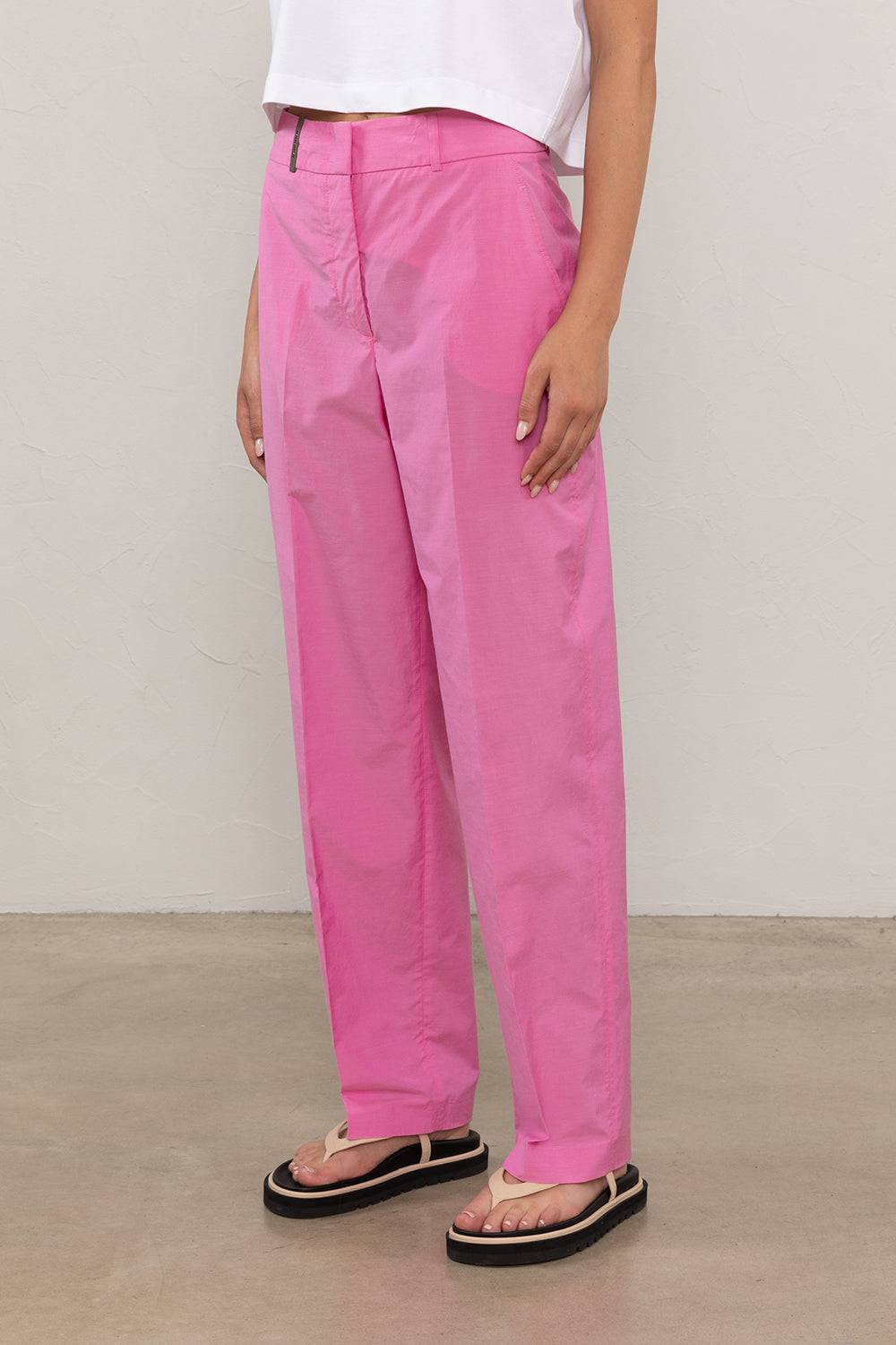 Peserico Pantalone regular in popeline misto cotone