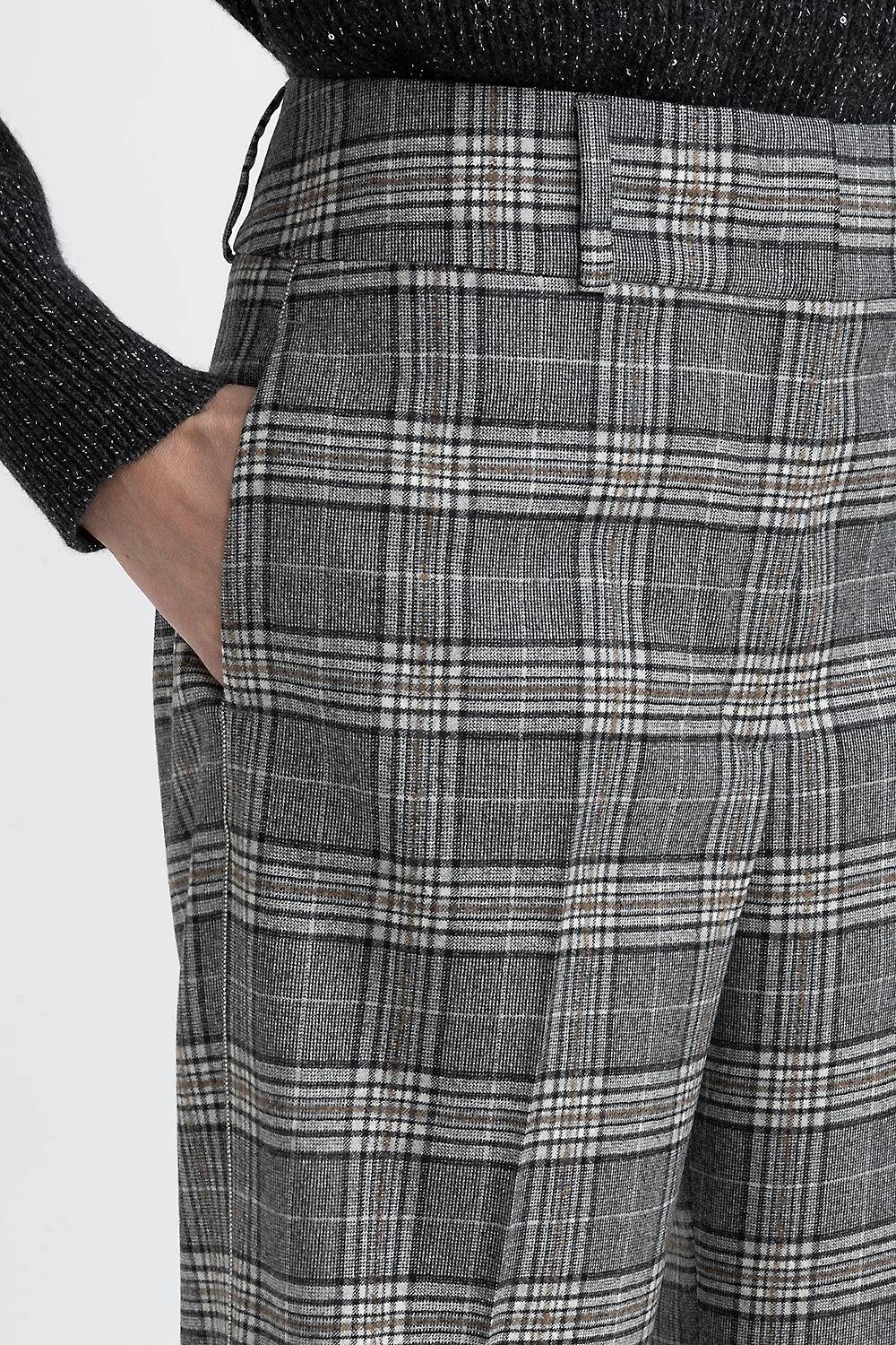 Peserico Pantalone Tailored Cropped Straight In Lana