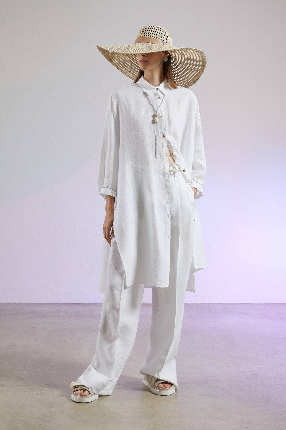 Peserico Abito-camicia In Lino Tinto Capo