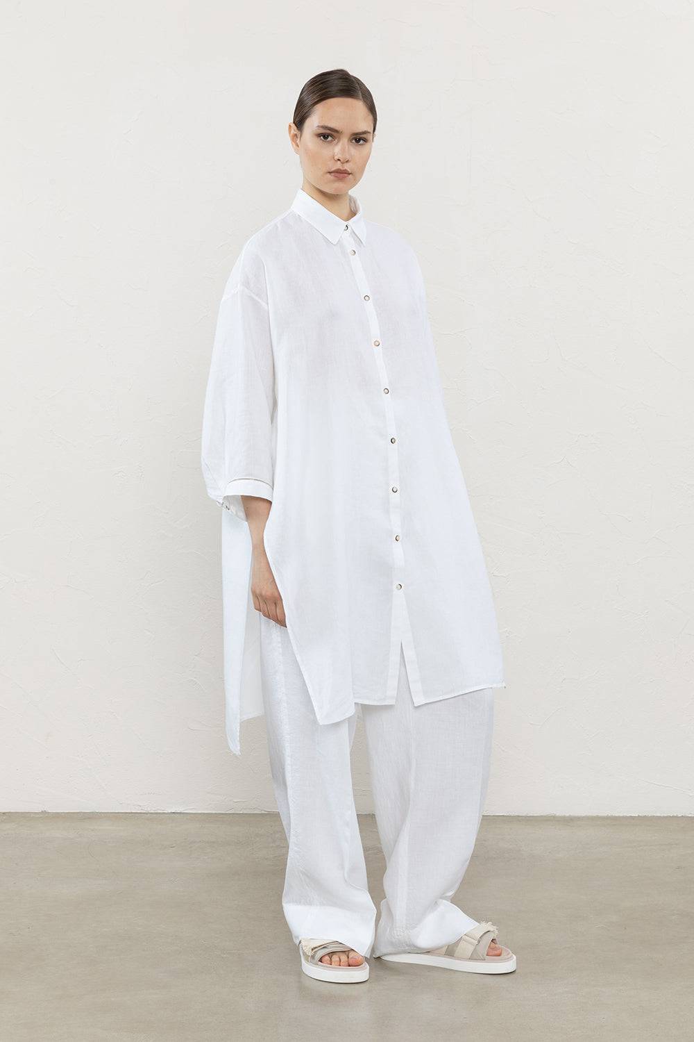 Peserico Abito-camicia in lino tinto capo