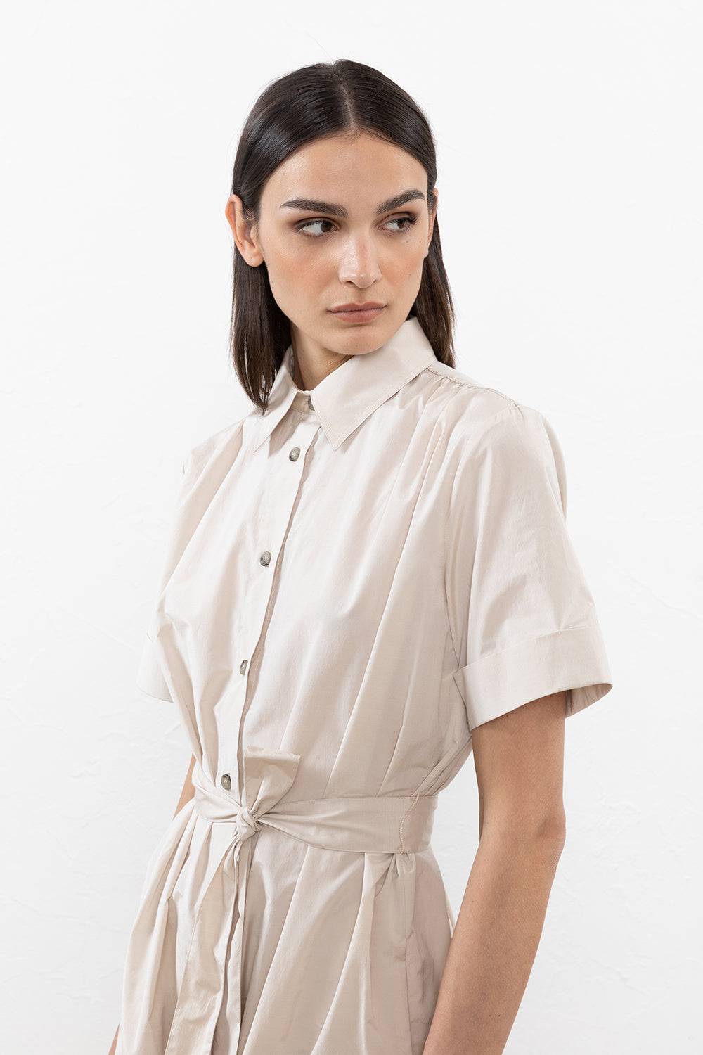 Peserico Abito Chemisier In Popeline Misto Cotone