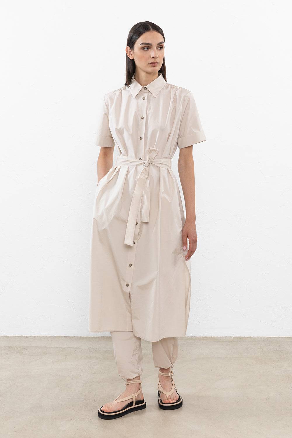 Peserico Abito chemisier in popeline misto cotone