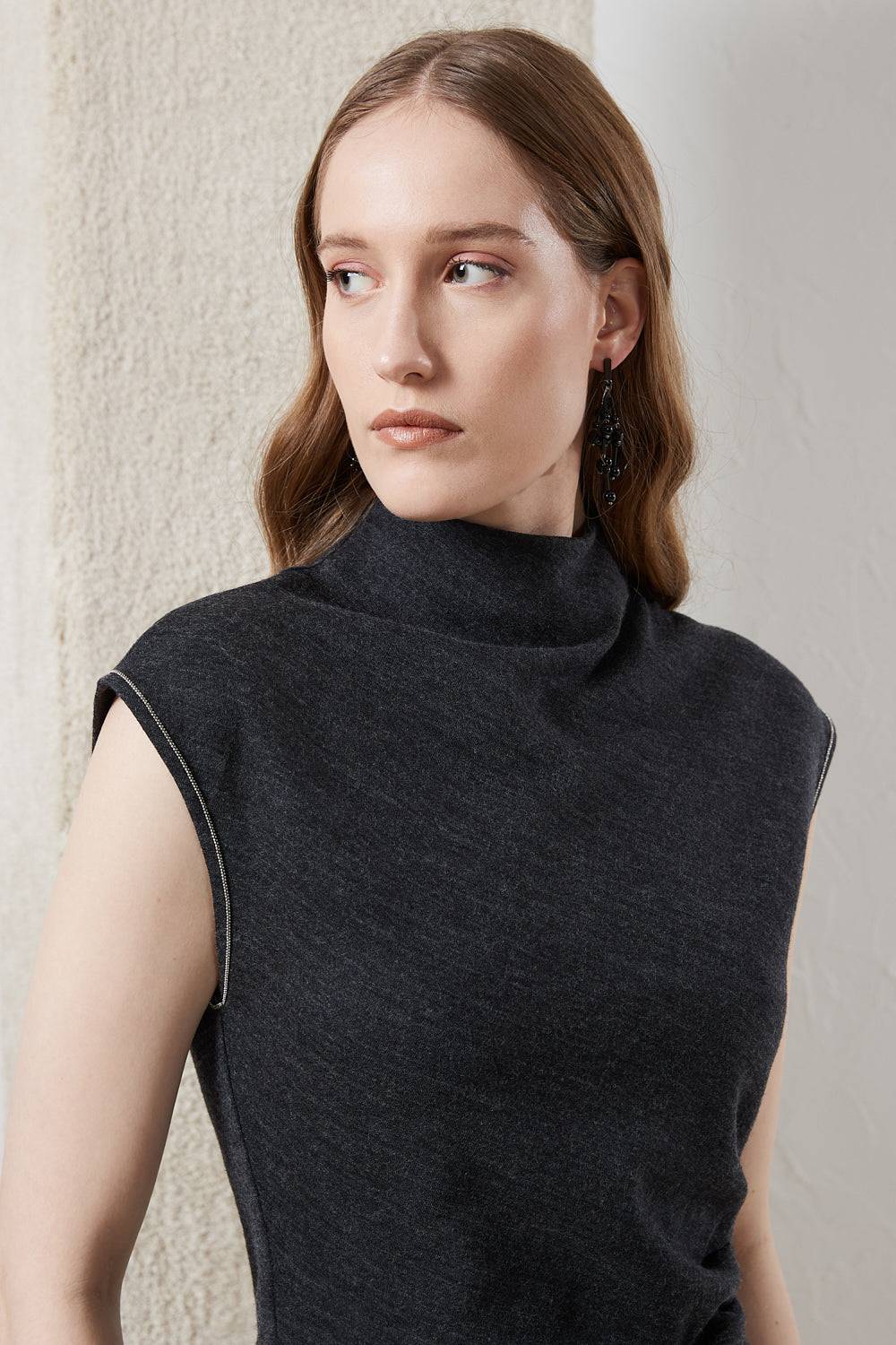 Peserico Abito In Jersey Fluido Di Lana Cotone