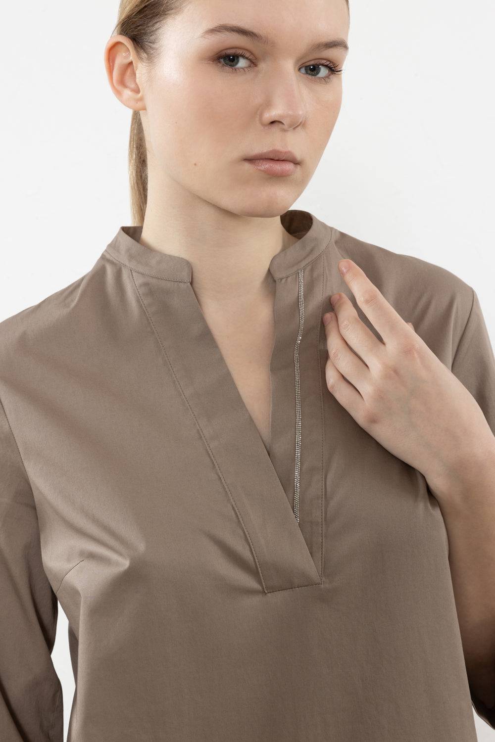 Peserico Abito In Leggero Raso Di Cotone Stretch