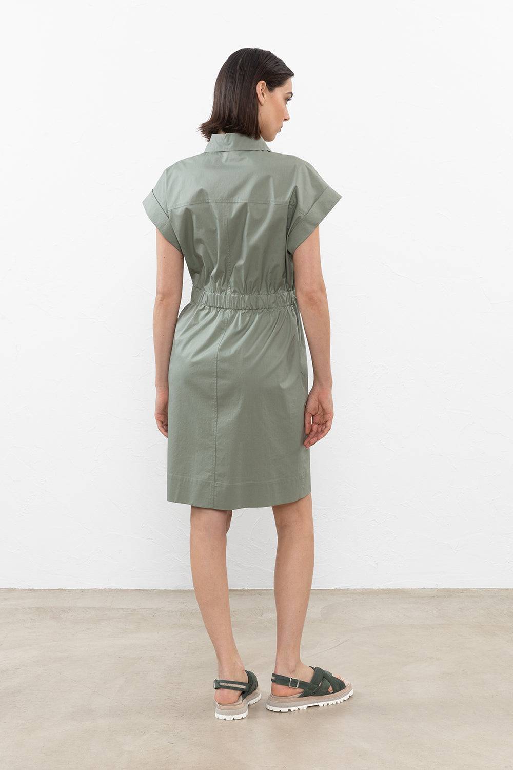 Peserico Abito In Leggero Raso Di Cotone Stretch