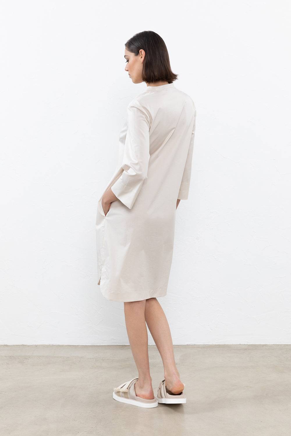 Peserico Abito In Leggero Raso Di Cotone Stretch