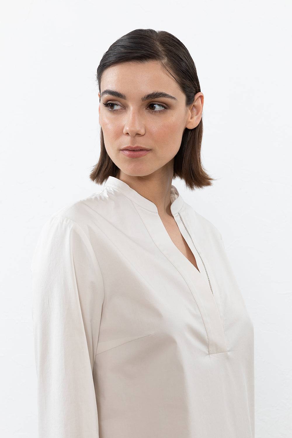 Peserico Abito In Leggero Raso Di Cotone Stretch