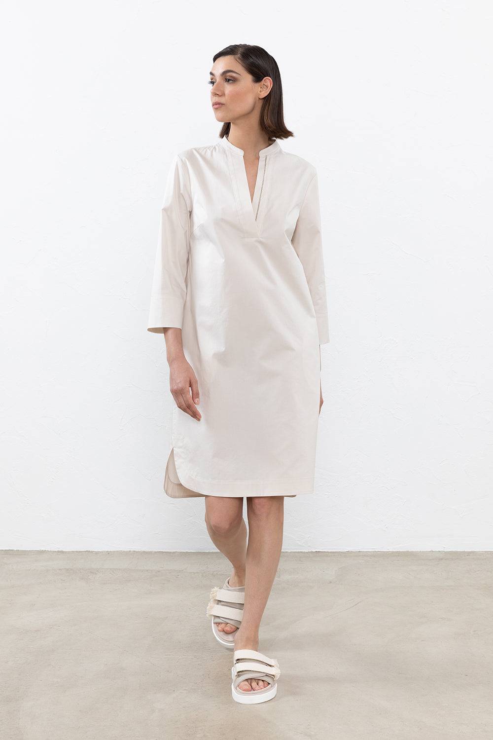 Peserico Abito in leggero raso di cotone stretch