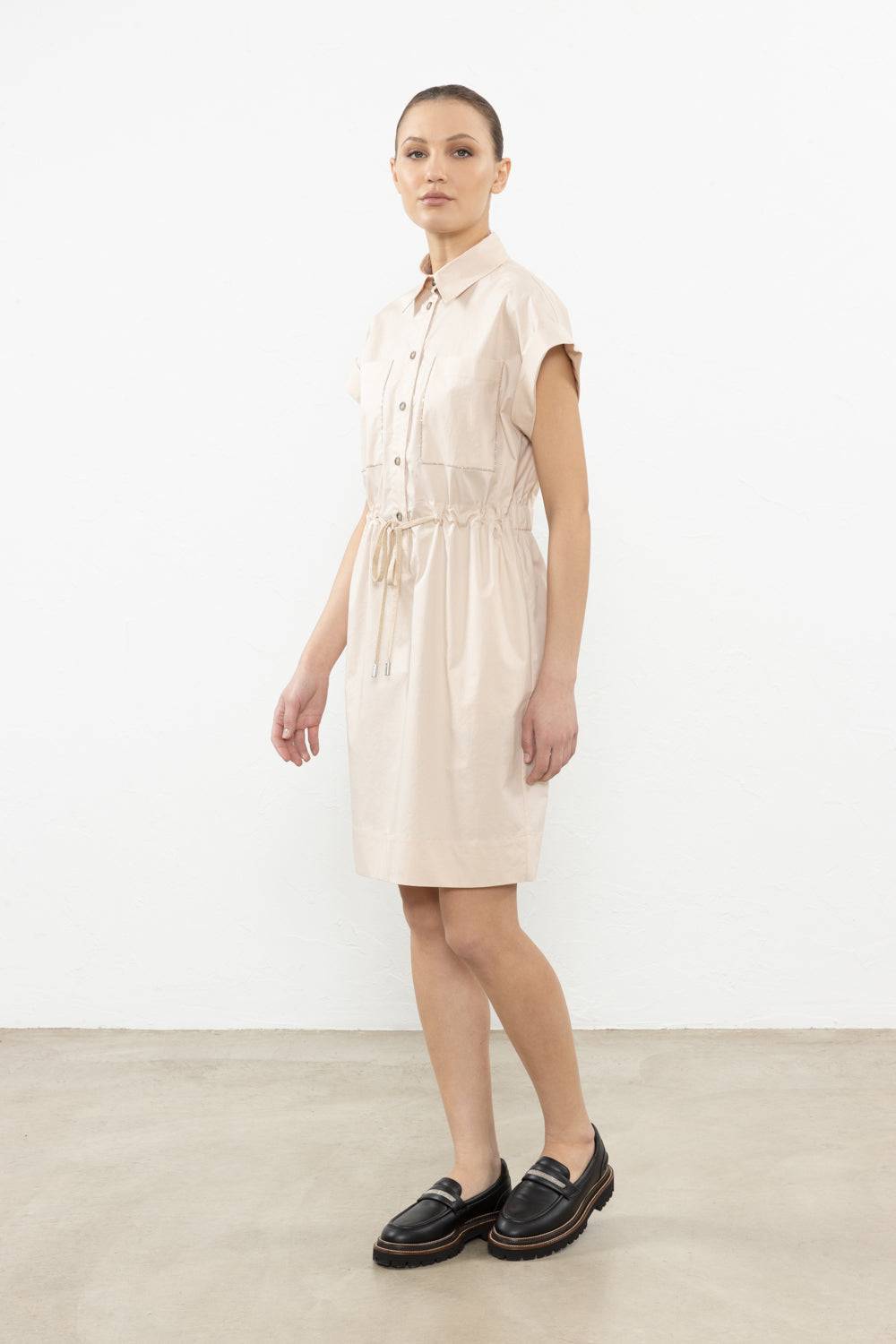 Peserico Abito in leggero raso di cotone stretch