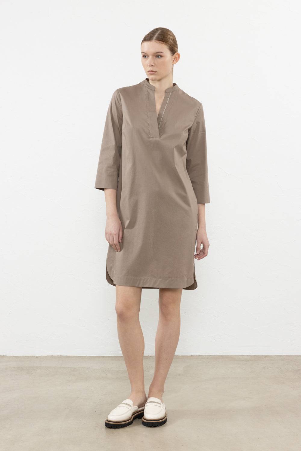 Peserico Abito in leggero raso di cotone stretch