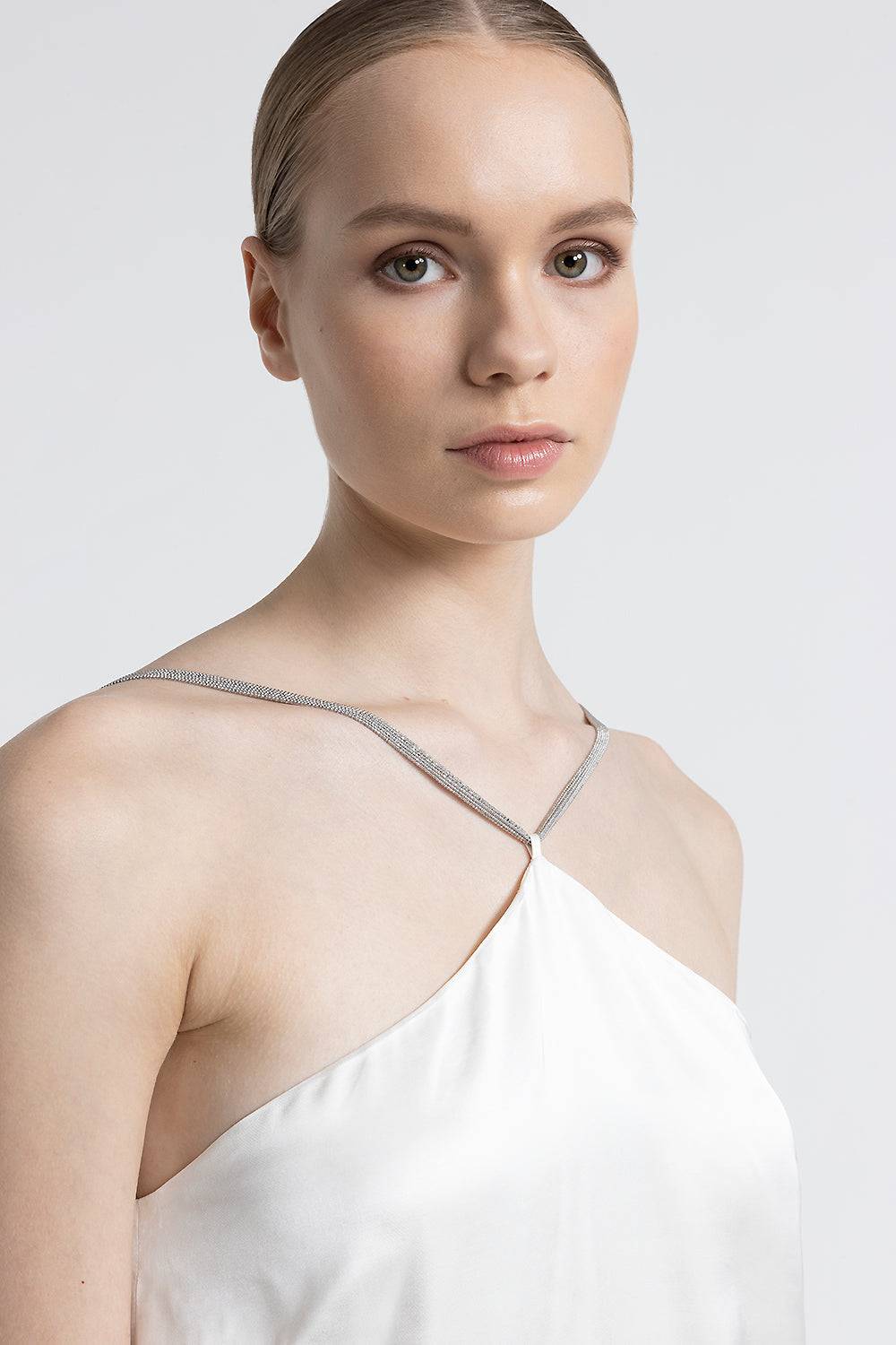 Peserico Abito Lungo Con Spalline Sottili In Raso