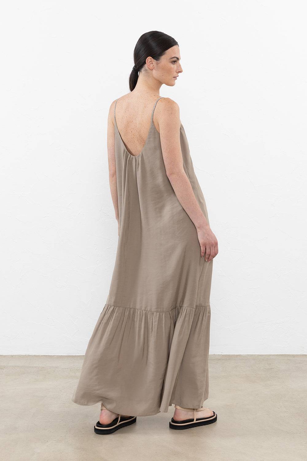 Peserico Abito Lungo In Habotai Fluido