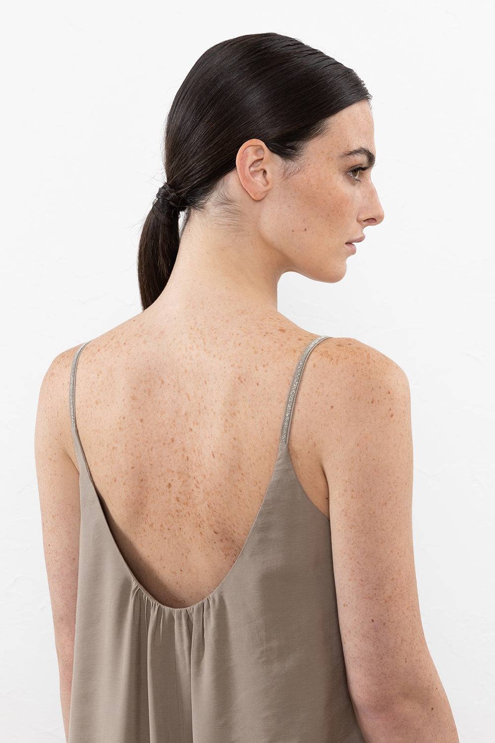 Peserico Abito Lungo In Habotai Fluido