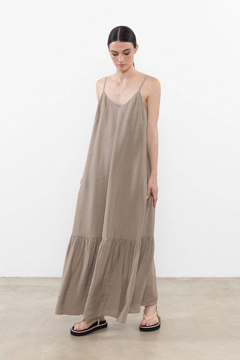 Peserico Abito lungo in Habotai fluido