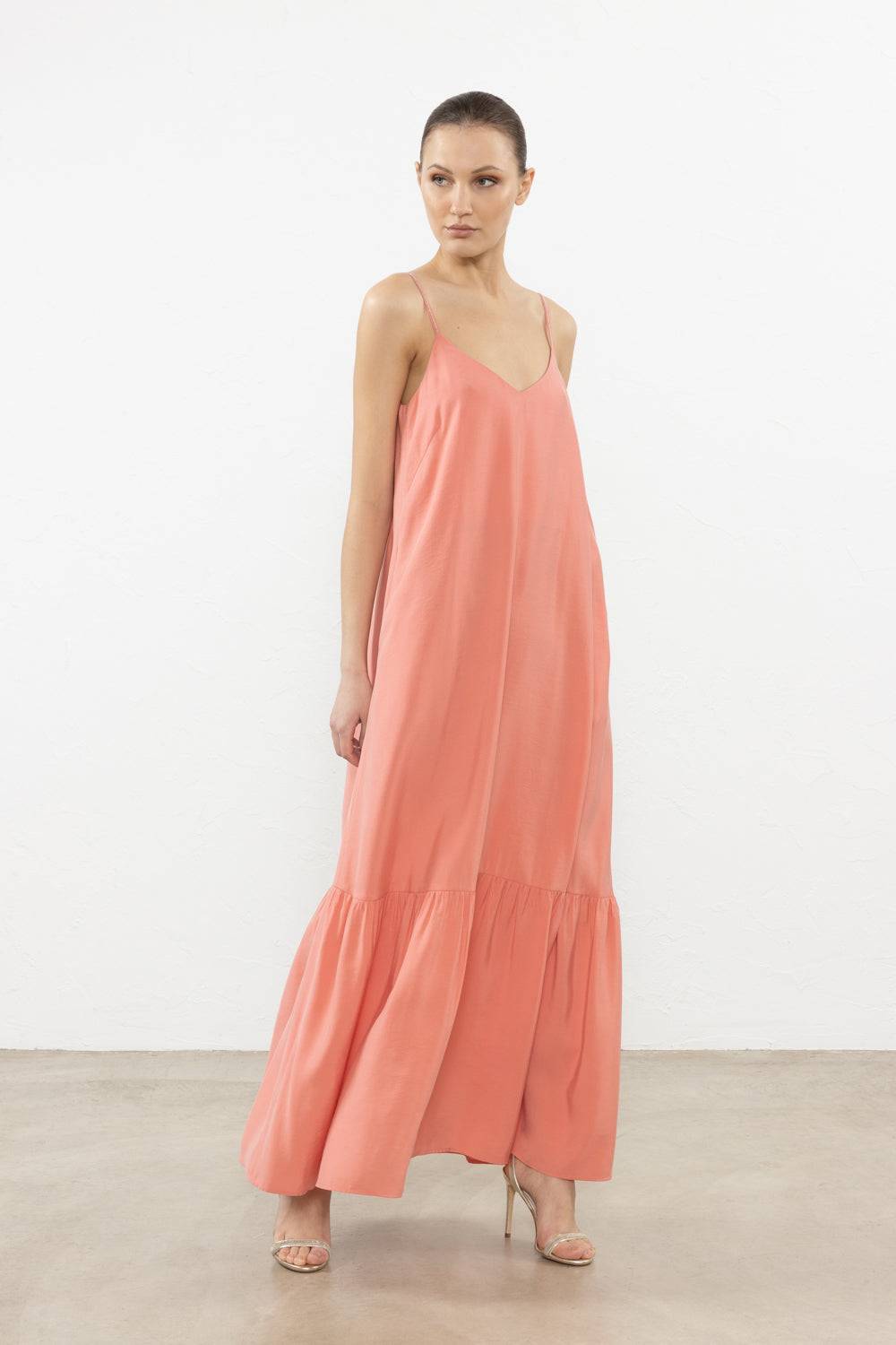 Peserico Abito lungo in Habotai fluido