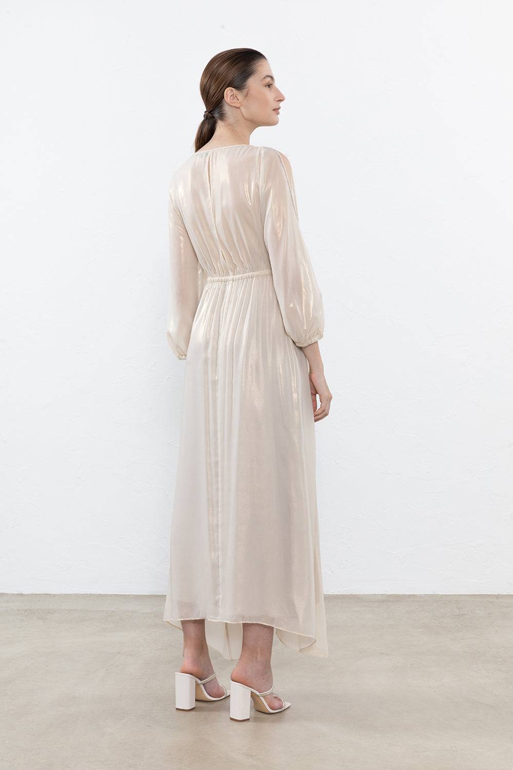 Peserico Abito Lungo In Leggero Chiffon Laminato