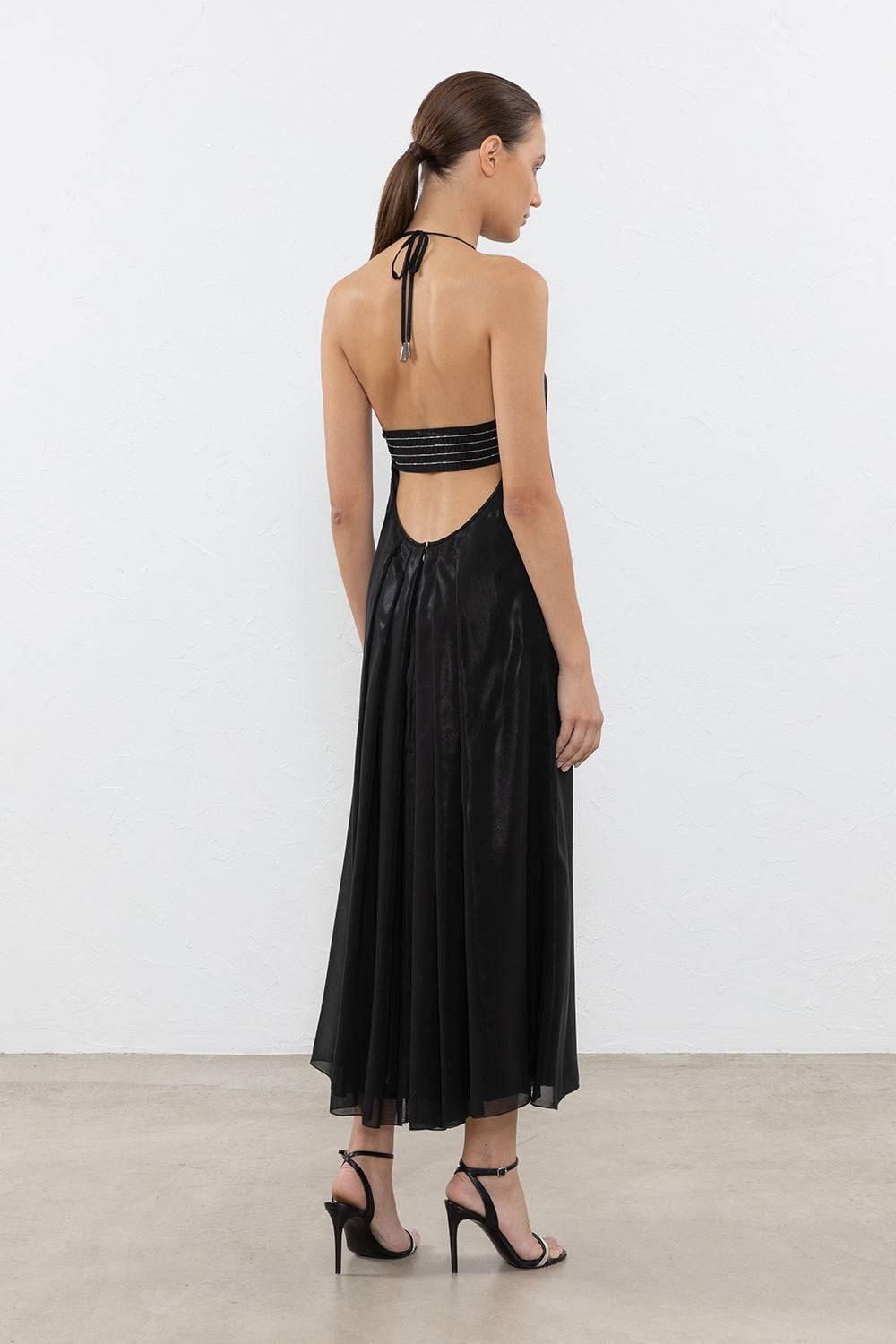 Peserico Abito Lungo In Leggero Chiffon Laminato