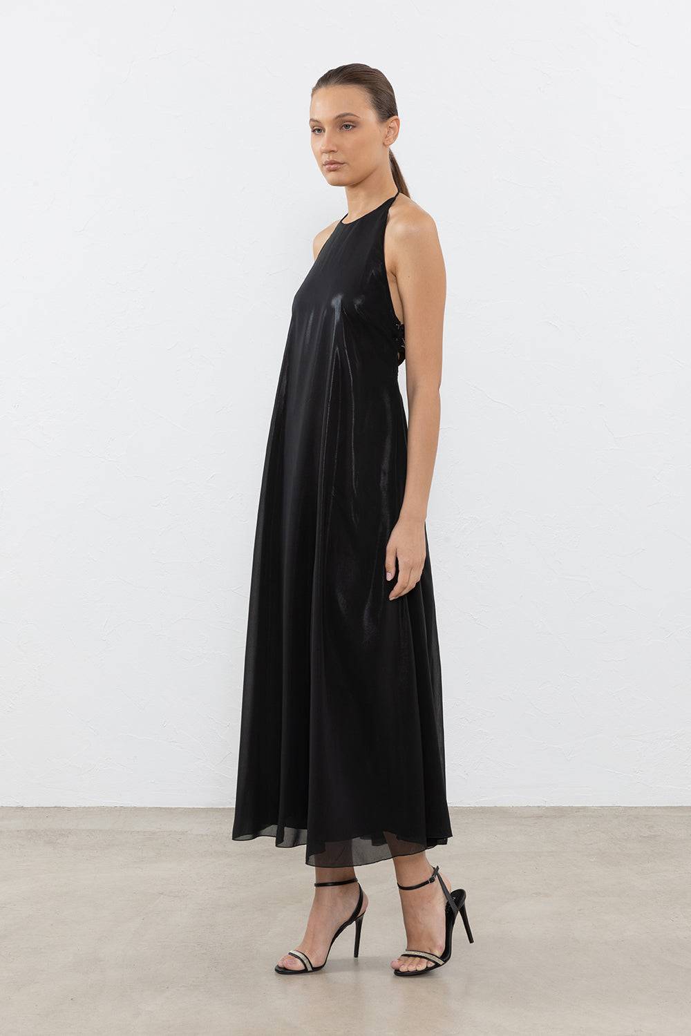 Peserico Abito Lungo In Leggero Chiffon Laminato