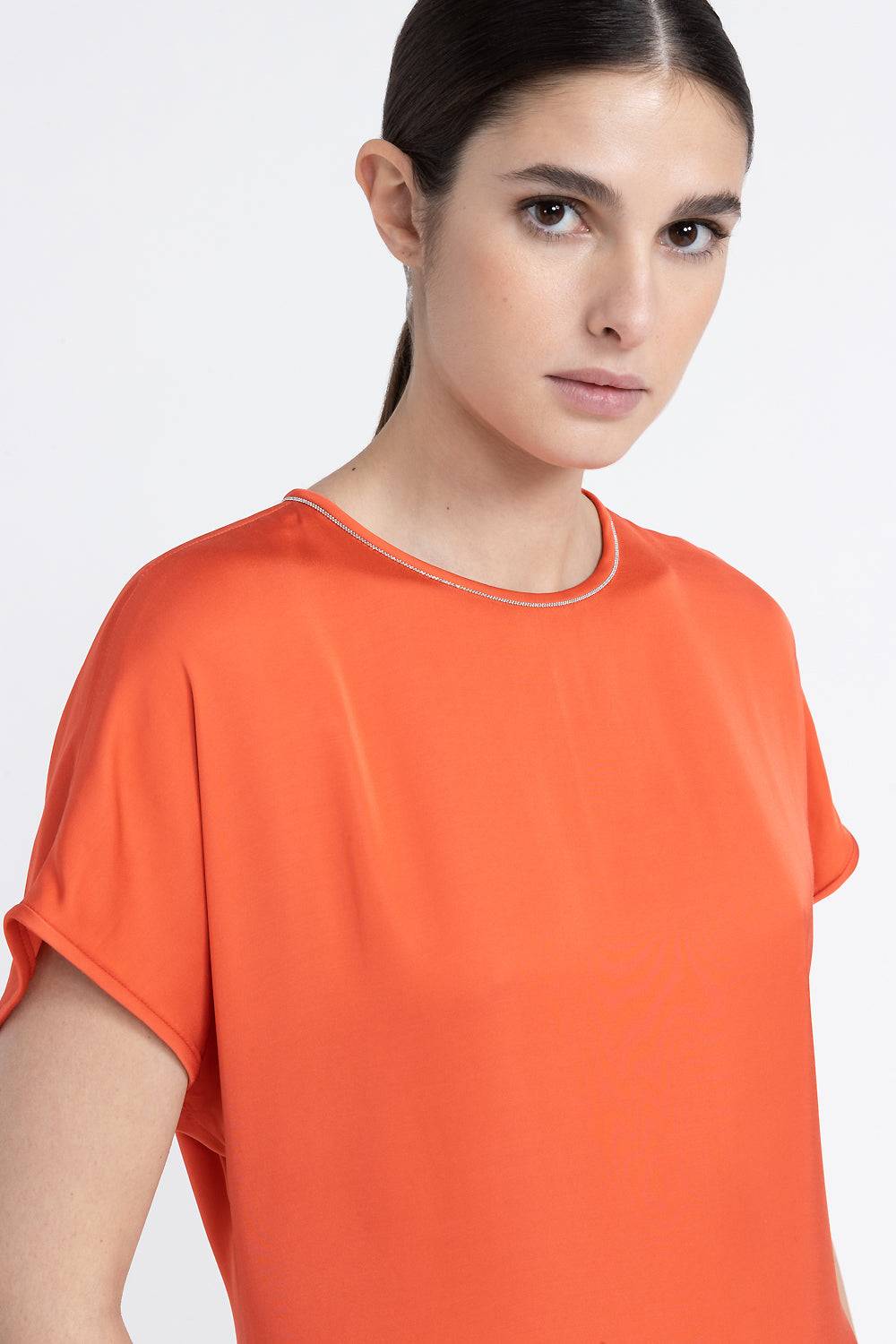 Peserico Abito Lungo In Satin Di Viscosa