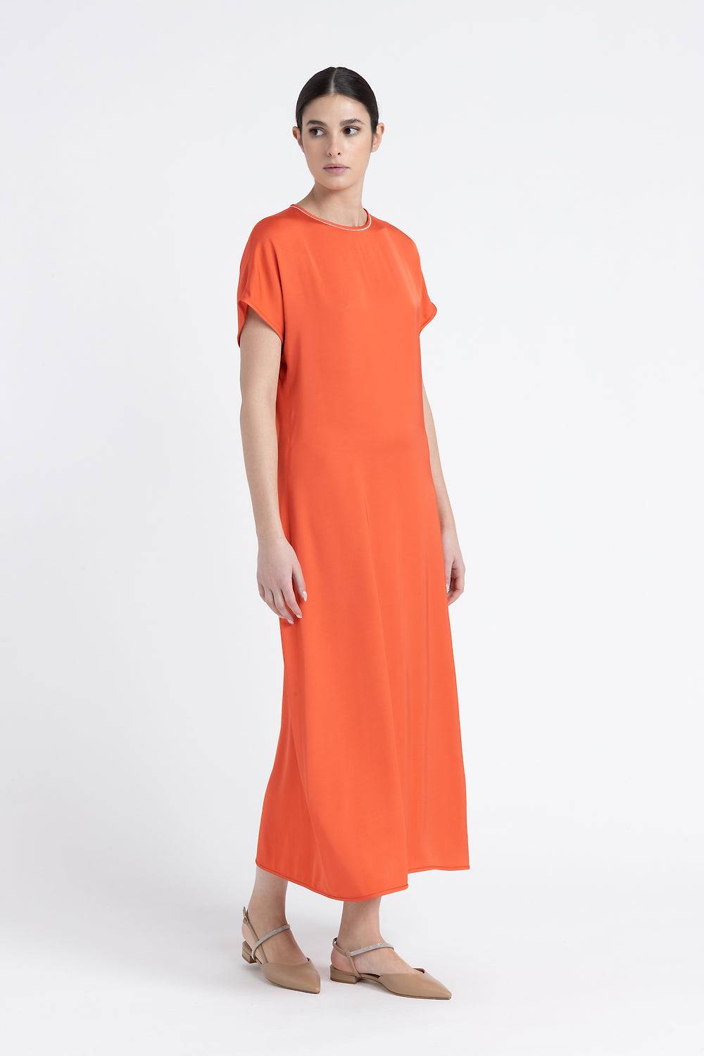 Peserico Abito lungo in satin di viscosa